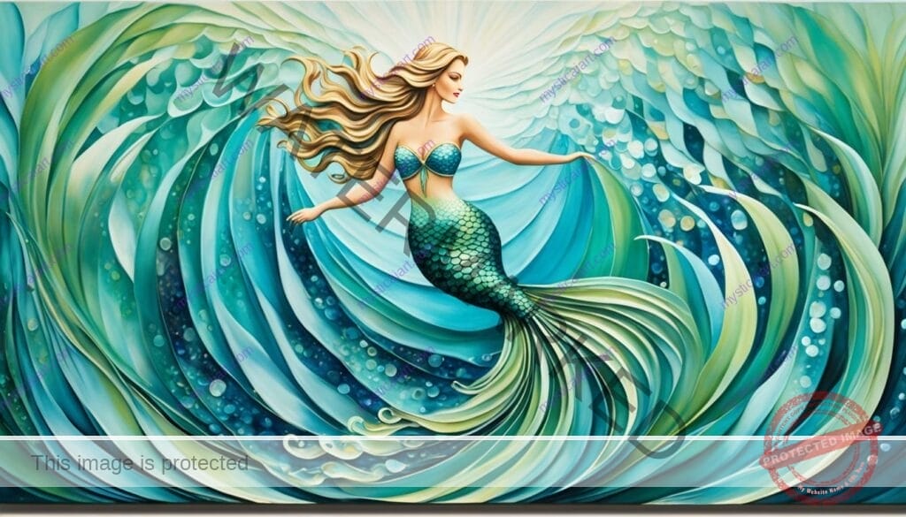 mermaid wall art showcasing aquatic elegance